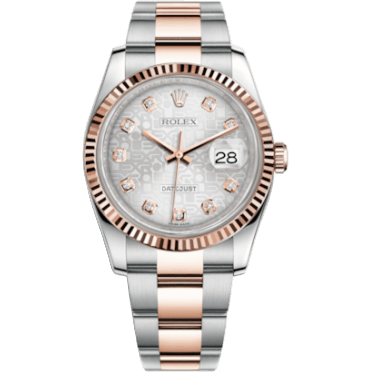 Datejust 36 Rolesor Everose Fluted / Oyster / Silver Computer