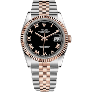 Datejust 36 Rolesor Everose Fluted / Jubilee / Black Roman
