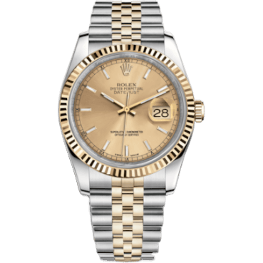 Rolex Datejust 36 Rolesor Yellow Fluted / Jubilee / Champagne 116233-0151
