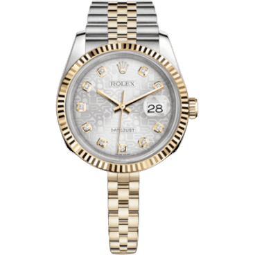 Rolex Datejust 36 Rolesor Yellow Fluted / Jubilee / Silver Computer 116233-0156