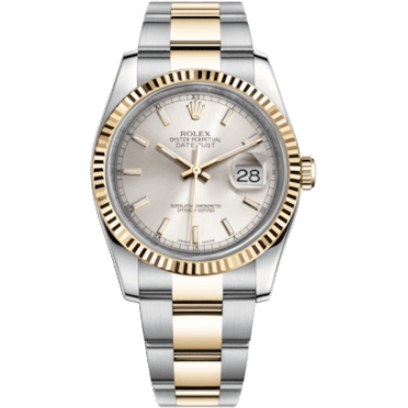 Rolex Datejust 36 Rolesor Yellow Fluted / Oyster / Silver 116233-0169