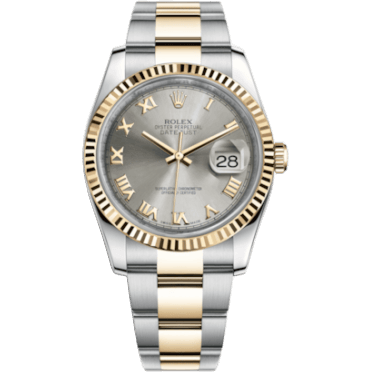 Rolex Datejust 36 Rolesor Yellow Fluted / Oyster / Steel Roman 116233-0180