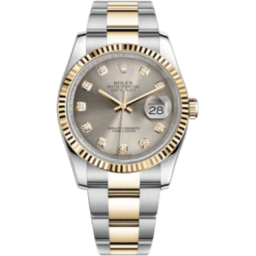 Rolex Datejust 36 Rolesor Yellow Fluted / Oyster / Steel Diamonds 116233-0181