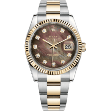 Rolex Datejust 36 Rolesor Yellow Fluted / Oyster / Black MOP 116233-0186