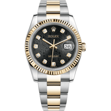 Rolex Datejust 36 Rolesor Yellow Fluted / Oyster / Black Computer 116233-0189