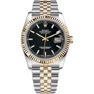 Rolex Datejust 36 Rolesor Yellow Fluted / Jubilee / Black 116233-0199