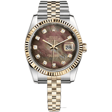 Rolex Datejust 36 Rolesor Yellow Fluted / Jubilee / Black MOP 116233-0212