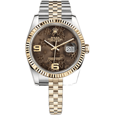 Datejust 36 Rolesor Yellow Fluted / Jubilee / Bronze Floral