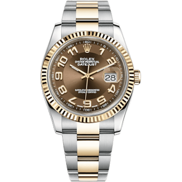 Rolex Datejust 36 Rolesor Yellow Fluted/ Oyster / Bronze Arabic 116233-0220