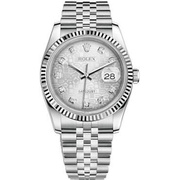Rolex Datejust 36 Stainless Steel Fluted / Jubilee / Silver Computer 116234-0087