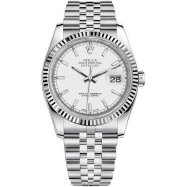 Rolex Datejust 36 Stainless Steel Fluted / Jubilee / White 116234-0088