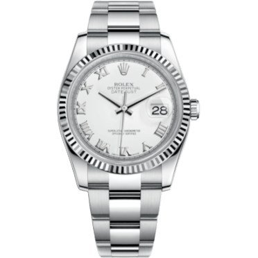 Datejust 36 Stainless Steel Fluted / Oyster / White Roman