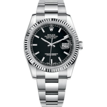 Rolex Datejust 36 Stainless Steel Fluted / Oyster / Black 116234-0091