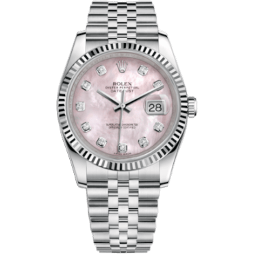 Rolex Datejust 36 Stainless Steel Fluted / Jubilee / Pink MOP 116234-0104