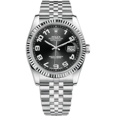 Rolex Datejust 36 Stainless Steel Fluted / Jubilee / Black Arabic 116234-0107
