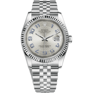 Rolex Datejust 36 Stainless Steel Fluted / Jubilee / Silver Arabic 116234-0115