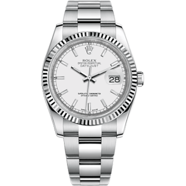 Rolex Datejust 36 Stainless Steel Fluted / Oyster / White 116234-0127