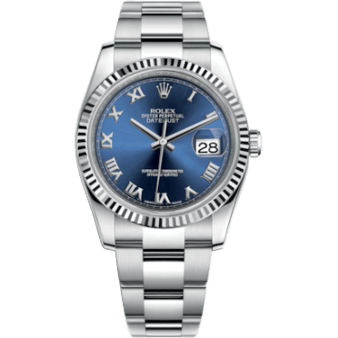 Rolex Datejust 36 Stainless Steel Fluted / Oyster / Blue Roman 116234-0133