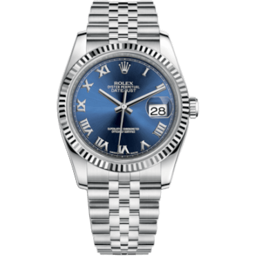 Rolex Datejust 36 Stainless Steel Fluted / Jubilee / Blue Roman 116234-0141