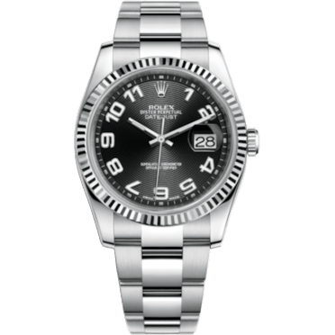 Rolex Datejust 36 Stainless Steel Fluted / Oyster / Black Arabic 116234-0147