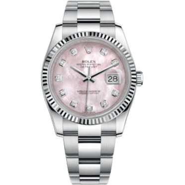 Rolex Datejust 36 Stainless Steel Fluted / Oyster / Pink MOP 116234-0150