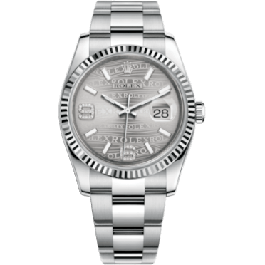 Rolex Datejust 36 Stainless Steel Fluted / Oyster / Rhodium Wave 116234-0153