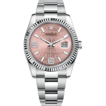 Rolex Datejust 36 Stainless Steel Fluted / Oyster / Pink Wave 116234-0154