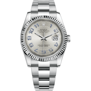 Rolex Datejust 36 Stainless Steel Fluted / Oyster / Silver Arabic 116234-0155