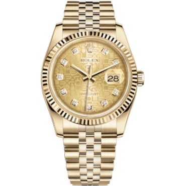 Rolex Datejust 36 Yellow Gold Fluted / Jubilee / Champagne Computer 116238-0058