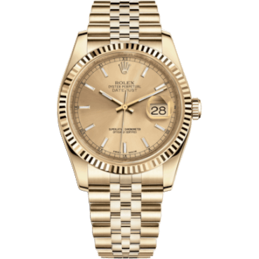 Rolex Datejust 36 Yellow Gold Fluted / Jubilee / Champagne 116238-0059