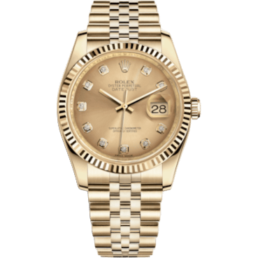 Rolex Datejust 36 Yellow Gold Fluted / Jubilee / Champagne Diamonds 116238-0061
