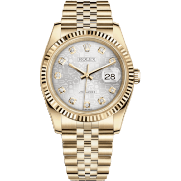 Rolex Datejust 36 Yellow Gold Fluted / Jubilee / Rhodium Computer 116238-0069