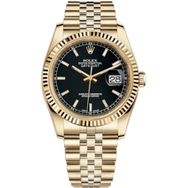 Rolex Datejust 36 Yellow Gold Fluted / Jubilee / Silver 116238-0074