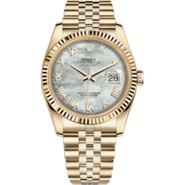 Rolex Datejust 36 Yellow Gold Fluted / Jubilee / MOP Roman 116238-0077
