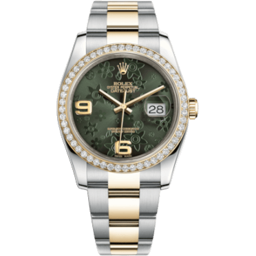 Rolex Datejust 36 Rolesor Yellow Diamond / Oyster / Green Floral 116243-0006