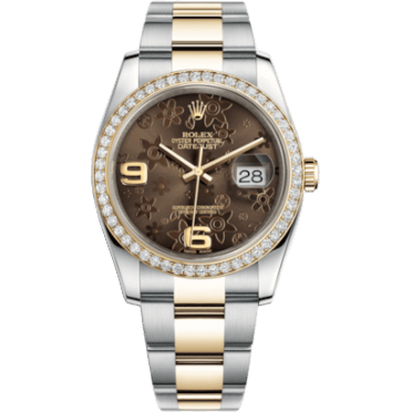 Rolex Datejust 36 Rolesor Yellow Diamond / Oyster / Bronze Floral 116243-0007