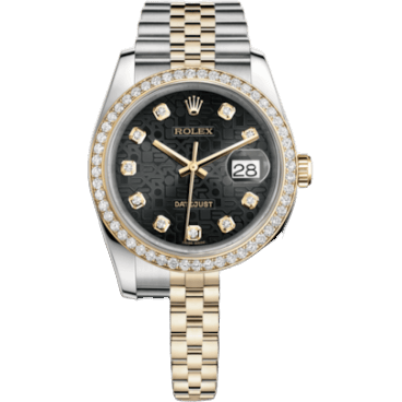 Datejust 36 Rolesor Yellow Diamond / Jubilee / Black Computer