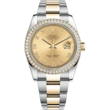 Rolex Datejust 36 Rolesor Yellow Diamond / Oyster / Champagne Roman 116243-0028
