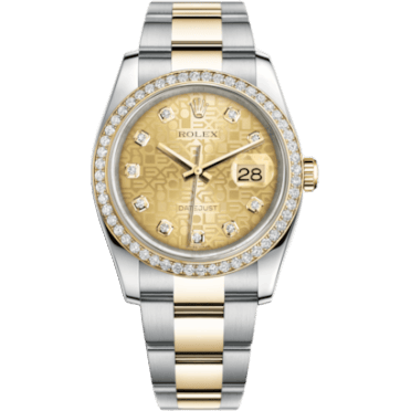 Rolex Datejust 36 Rolesor Yellow Diamond / Oyster / Champagne Computer 116243-0029