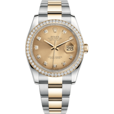 Rolex Datejust 36 Rolesor Yellow Diamond / Oyster/ Champagne Diamond 116243-0031