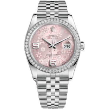 Rolex Datejust 36 Stainless Steel Diamond / Jubilee / Pink Floral 116244-0004