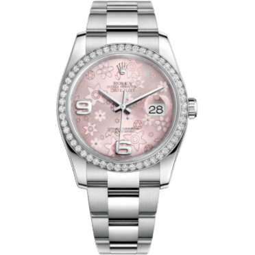 Rolex Datejust 36 Stainless Steel Diamond / Oyster / Pink Floral 116244-0007