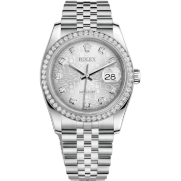Rolex Datejust 36 Stainless Steel Diamond / Jubilee / Silver Computer 116244-0008