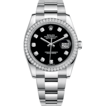 Rolex Datejust 36 Stainless Steel Diamond / Oyster / Black Diamond 116244-0017