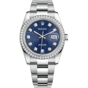 Rolex Datejust 36 Stainless Steel Diamond / Jubilee / Blue Computer 116244-0021