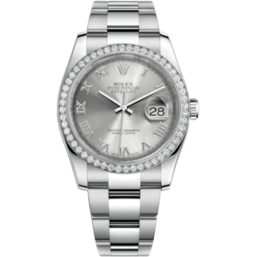 Rolex Datejust 36 Stainless Steel Diamond / Oyster / Rhodium Roman 116244-0028