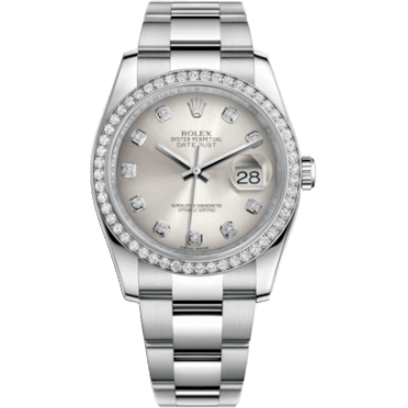 Rolex Datejust 36 Stainless Steel Diamond / Oyster / Silver Diamonds 116244-0033