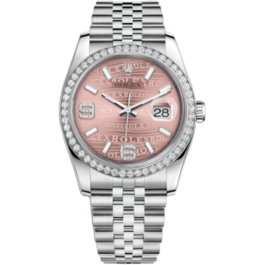 Rolex Datejust 36 Stainless Steel Diamond / Jubilee / Pink Wave 116244-0036