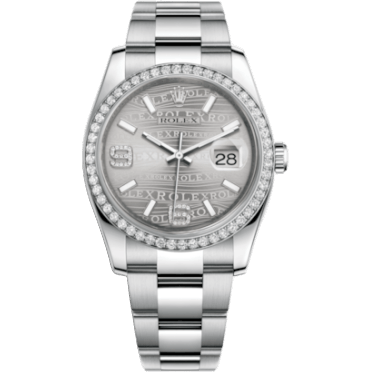 Rolex Datejust 36 Stainless Steel Diamond/ Oyster / Rhodium Wave 116244-0038