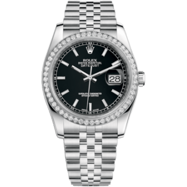 Rolex Datejust 36 Stainless Steel Diamond / Jubilee / Black 116244-0043
